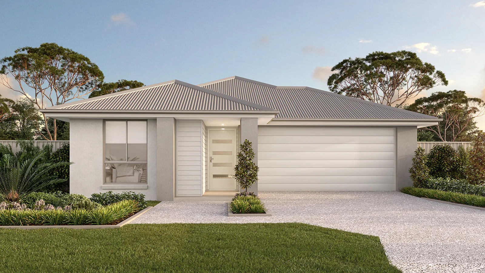 Contemporary single-storey display-home facade