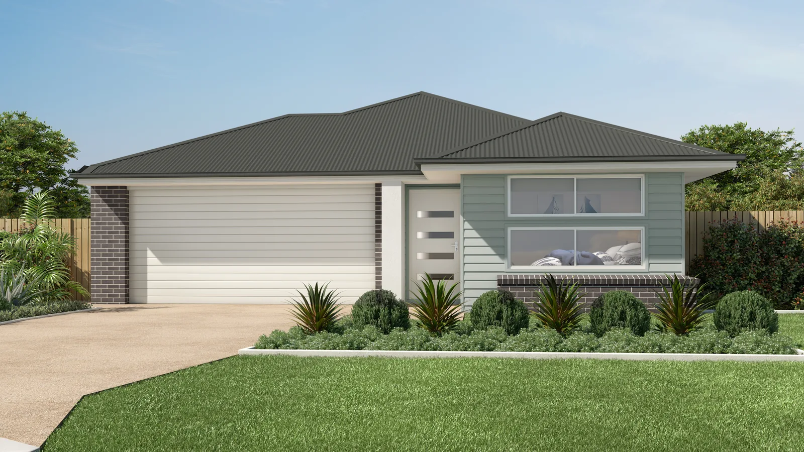 Contemporary grey display-home facade